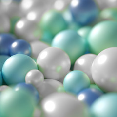 Beautiful festive background with balloons. 3d illustration, 3d rendering.