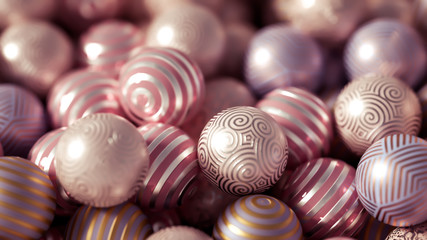 Beautiful festive background with balloons. 3d illustration, 3d rendering.