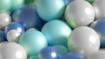 Beautiful festive background with balloons. 3d illustration, 3d rendering.