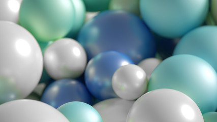 Beautiful festive background with balloons. 3d illustration, 3d rendering.