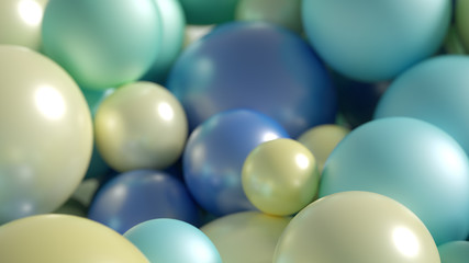 Beautiful festive background with balloons. 3d illustration, 3d rendering.