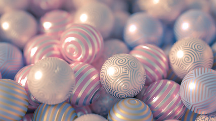 Beautiful festive background with balloons. 3d illustration, 3d rendering.