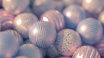 Beautiful festive background with balloons. 3d illustration, 3d rendering.