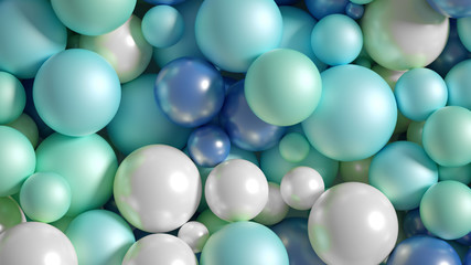 Beautiful festive background with balloons. 3d illustration, 3d rendering.