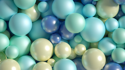 Beautiful festive background with balloons. 3d illustration, 3d rendering.