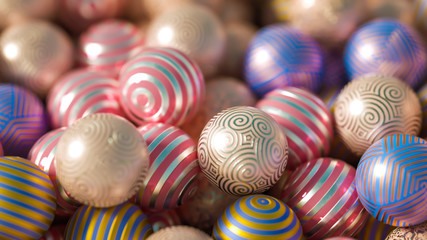 Beautiful festive background with balloons. 3d illustration, 3d rendering.