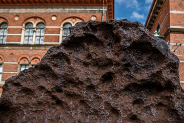 Close up of the iron meteorite Agpalilik outside the Geological Museum in Copenhagen © Stig Alenas