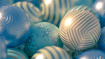 Beautiful festive background with balloons. 3d illustration, 3d rendering.