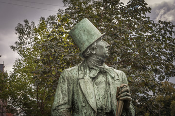 Bronze statue of H C Andersen in Copenhagen