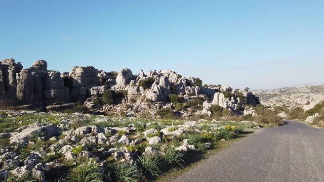 The rocks unique shape is due to erosion that occurred 150 million years ago during the Jurassic age, when the whole mountain was under sea water. Torcal de Antequera