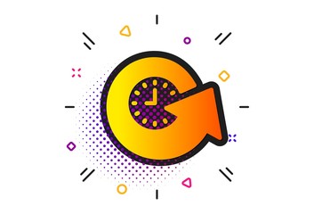Fototapeta premium Refresh watch sign. Halftone circles pattern. Update time icon. Classic flat update time icon. Vector