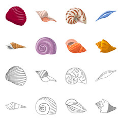 Vector design of animal and decoration logo. Collection of animal and ocean vector icon for stock.