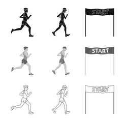 Vector design of sport and winner icon. Set of sport and fitness stock vector illustration.