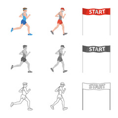 Vector illustration of sport and winner icon. Collection of sport and fitness stock symbol for web.