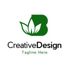 B Leaf logo design inspiration, Letter B Nature Leaf Logo Design, Modern Logo Designs Vector Illustration Template