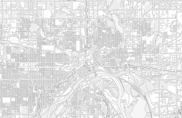 Saint Paul, Minnesota, USA, bright outlined vector map