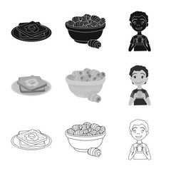 Isolated object of creamy and product sign. Collection of creamy and farm stock symbol for web.