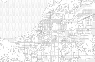 Anchorage, Alaska, USA, bright outlined vector map