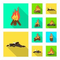 Isolated object of danger and tourism icon. Set of danger and hiking vector icon for stock.