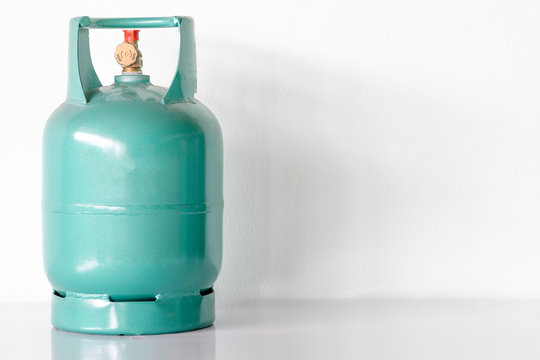 Cooking Gas Cylinder In White Bacground