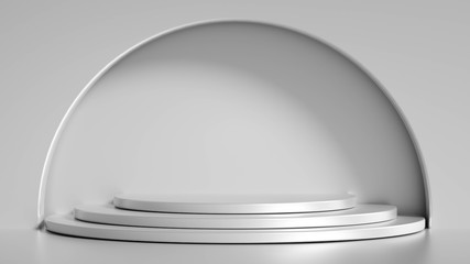 Minimalism abstract background, pedestal. 3d illustration, 3d rendering.