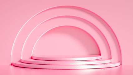 Minimalism abstract background, pedestal. 3d illustration, 3d rendering.