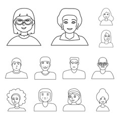 Vector illustration of person and portrait icon. Collection of person and office vector icon for stock.