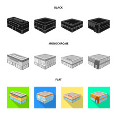Isolated object of and urban icon. Collection of and house stock vector illustration.