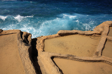 Salzpfannen in der Xwejni Bay. Gozo. Malta