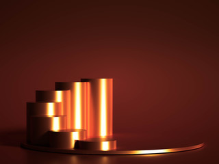 Minimalism abstract background, pedestal. 3d illustration, 3d rendering.