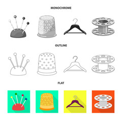 Isolated object of craft and handcraft symbol. Set of craft and industry stock vector illustration.