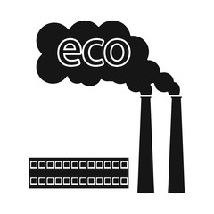 Vector design of industry and plant sign. Collection of industry and environment stock symbol for web.