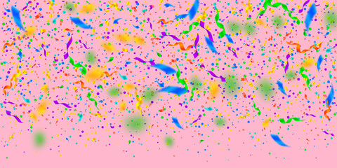 Streamers and confetti. Colorful tinsel and foil r