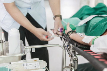 Blood donation in the hospital Which is operated by a doctor