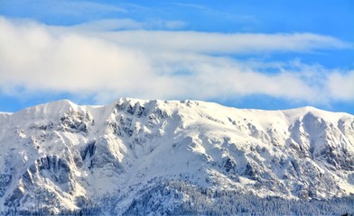 Obraz premium landscape with Bucegi mountains in winter