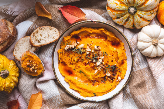 Houmous &eacute;pic&eacute; de Courge Butternut, Plat V&eacute;g&eacute;tarien