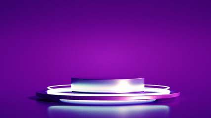 Minimalism abstract background, pedestal. 3d illustration, 3d rendering.