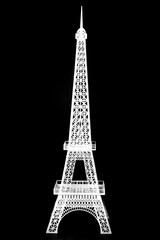 Fototapeta na wymiar White Eiffel tower on the black background 