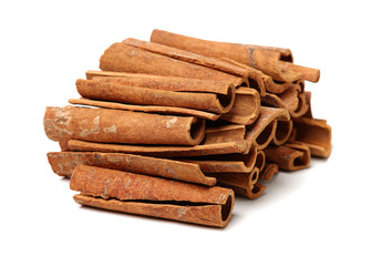 Cinnamon on a white background