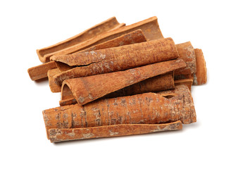 Cinnamon on a white background