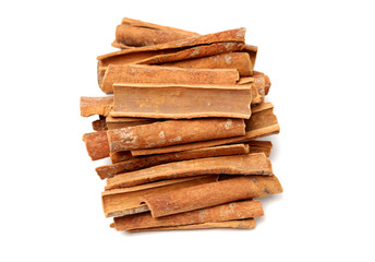 Cinnamon on a white background