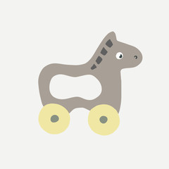 Illustration of a toy horse. Can be used for postcards, invitations, advertising, web, textile and other.