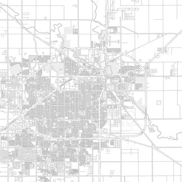 Lubbock, Texas, USA, bright outlined vector map