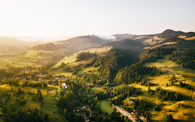 Szczawnica Wąwóz Homole Panorama z powietrza  © Wiktor