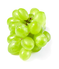 Fresh green grapes isolated on white background. Fresh fruit and berries.
