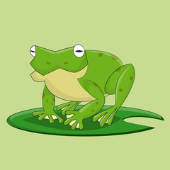 Cartoon frog vector isolated illustration