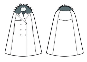 vector illustration of cape coat