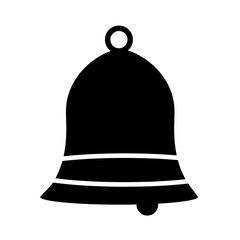 Black bell with stripes on a white background. Symbol. Vector illustration.