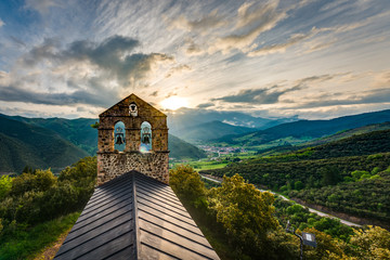 San Miguel Hermitage near Potes, Cantabria, Spain.