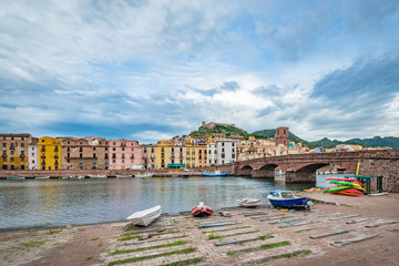 Bosa, colourful town in Sardinia, Italy.